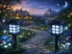 Solar LED Garden Lights with Twilight Sensor, 6 Pcs, Black