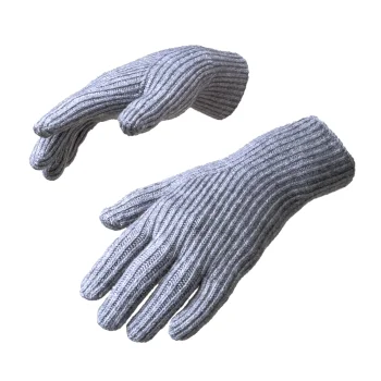 Braided Touchscreen Gloves with Finger Cut-Outs, Gray