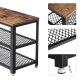 Industrial Shoe Rack Bench with Padded Seat for Entryway, Rustic Brown