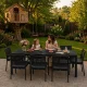 Multigarden Garden Table, 180x90 cm, 8-Seater, Black