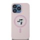 Karl Lagerfeld iPhone 15 Pro vāciņš Silicone Karl & Choupette MagSafe, rozā