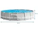 Intex 26724 Frame Pool with Accessories 457 x 107 cm, 18-in-1, Grey