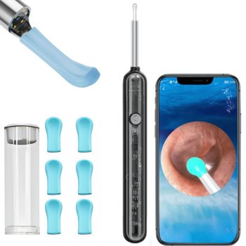 Smart WiFi Otoscope with Camera, Ear Wax Removal Tool Kit