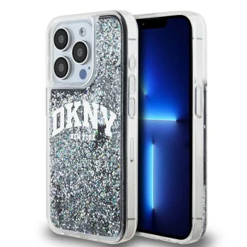 DKNY iPhone 14 Pro Case Liquid Glitter Big Logo, Black