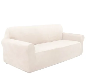 Velour Couch Cover, Beige