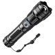 Tactical LED flashlight with CREE, zoom, rechargeable, black