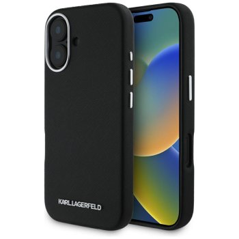 Karl Lagerfeld Saffiano MagSafe Case for iPhone 16 - Black
