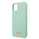 Guess Silicone Vintage Gold Logo Case for iPhone 11 Pro, Green