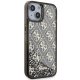 Apple iPhone 14 6.1\" Guess Liquid Glitter 4G Transculent Case Cover, Black