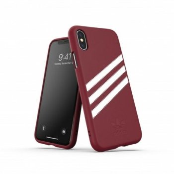 Adidas OR Molded PU Suede Case for iPhone X / XS Burgundy
