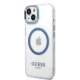 Guess Metal Outline MagSafe Case for iPhone 14 Plus / 15 Plus - Blue