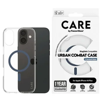 PanzerGlass iPhone 16 Plus Case CARE Flagship MagSafe, Blue