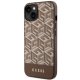 Guess iPhone 14 Plus Case GCube Stripes MagSafe, Brown