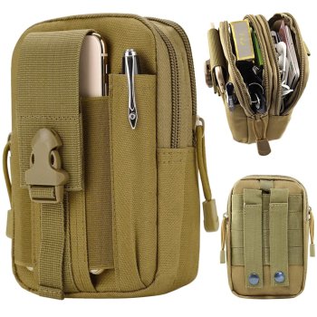 Tactical Military MOLLE Waist Bag – Beige