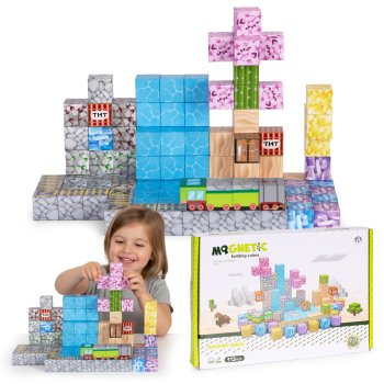 Magnetic Building Blocks 112 Piece STEM Toy Set for Kids Ages 3+