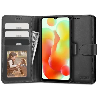 Tech-Protect Wallet Case for Xiaomi Redmi 12C, Black