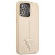 Guess Saffiano Triangle Logo iPhone 14 Pro Case, Beige