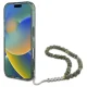 Guess iPhone 16 Case IML Glitter With Pearl Strap MagSafe, Green