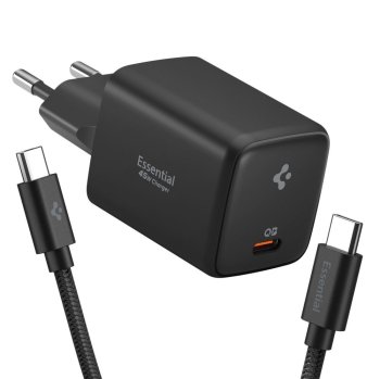 USB-C Wall Charger Spigen EE451EU Essential 45W GaN Black