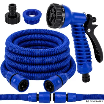 Expandable Garden Hose with Spray Gun, 20-60m, Blue
