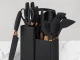 Kitchen Knife and Utensil Set with Cutting Board and Block, 19 pcs, Black