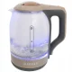 Electric Kettle, Glass, 1500W, 2L, LED Illumination, Brown