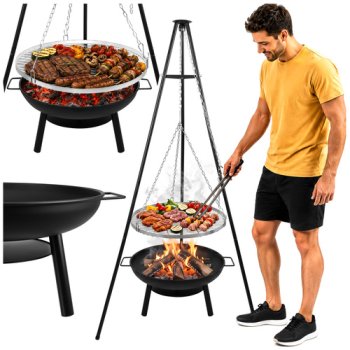 Kaminer Tripod Garden Grill with Fire Pit 167x58 cm