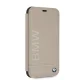 BMW Logo Imprint Folio Case for iPhone Xr - Beige
