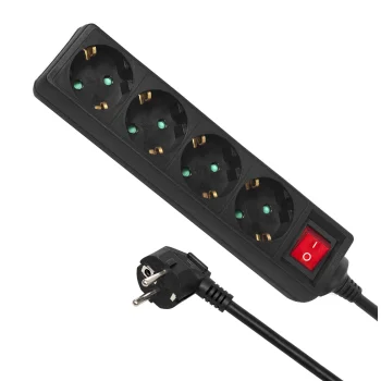 Maclean MCE194G Power Strip with Switch, 4 Outlets, 5m, 3500W