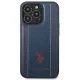 Apple iPhone 14 Pro 6.1\'\' US Polo Leather Stitch Case Cover (USHCP14LPFAV), Navy