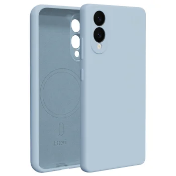 Etteri Silicone Mag Case for Samsung Galaxy S25 Edge, Light Blue