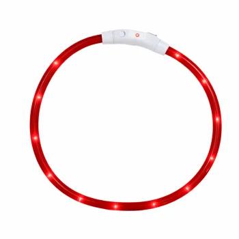 LED Dog Collar Adjustable Light Up Pet Safety Collar, Red