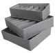 Underwear Drawer Organizer Set (3 pcs), Grey