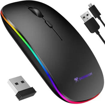 Dunmoon 21843 Wireless Mouse, Silent, RGB, Black
