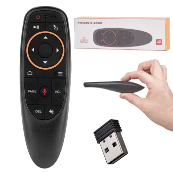 G10 Air Mouse Remote with Microphone USB X9 for Smart TV PC, black