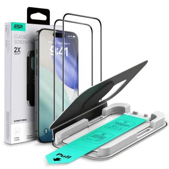 Apple iPhone 17 6.3'' ESR UltraFit Tempered Glass Screen Protector, Black, 2 pcs.