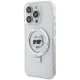 Karl Lagerfeld iPhone 15 Pro Case Ring Stand Choupette Head MagSafe, White