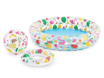 Intex 59460 Inflatable Kids Pool Set with Ring and Ball, 122 x 25 cm