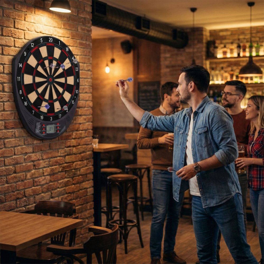 Electronic Dartboard 41 cm with LCD Scoreboard, 26 Games, 6 Soft Tip Darts Included (0)