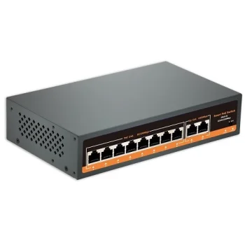 PoE Switch 8x 100Mbps PoE + 2x Gigabit Uplink, 120W