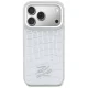 Karl Lagerfeld Croco KL Script Logo MagSafe Phone Case Cover iPhone 17 Pro - Silver