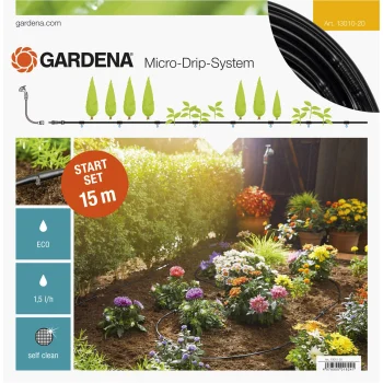 Gardena Micro-Drip Start Set Row of Plants S Drip Irrigation Set, 15 m