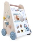 ECOTOYS Educational Wooden Baby Push Walker with Activity Center