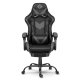 Spēļu krēsls Sofotel Cerber ar kāju balstu, melni pelēks