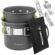 Lightweight Camping Cookware Set Trizand 1.2L, grey silver green