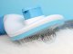 Self Cleaning Pet Comb Dog Cat Rabbit Puppy Massage Brush Tool, Blue/White