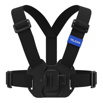 Telesin GP-UCS-001 Chest Mount Strap for Action Cameras, Black