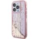 Apple iPhone 15 Pro Max 6.7\'\' Guess Liquid Glitter Gold Stripes Case Cover, Pink
