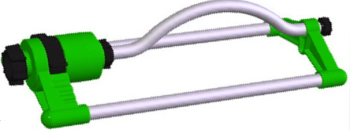 Adjustable Oscillating Garden Sprinkler 15 Nozzles Large Range, Green-Silver