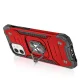Wozinsky Ring Armor Case for iPhone 14 Plus with Ring Holder and Stand Function, Red